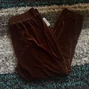BNWT Large Brown 7 For All Mankind Velvet Joggers/Harem Pants